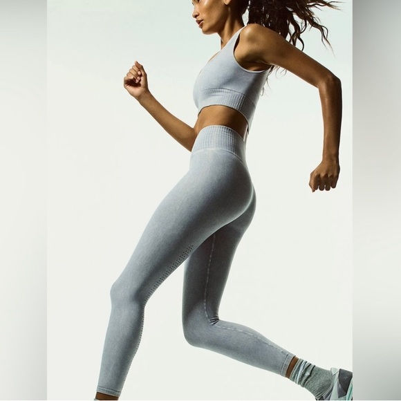 FREE PEOPLE NWOT High Rise Ice Grey Good Karma Full Length Leggings - Picture 1 of 7